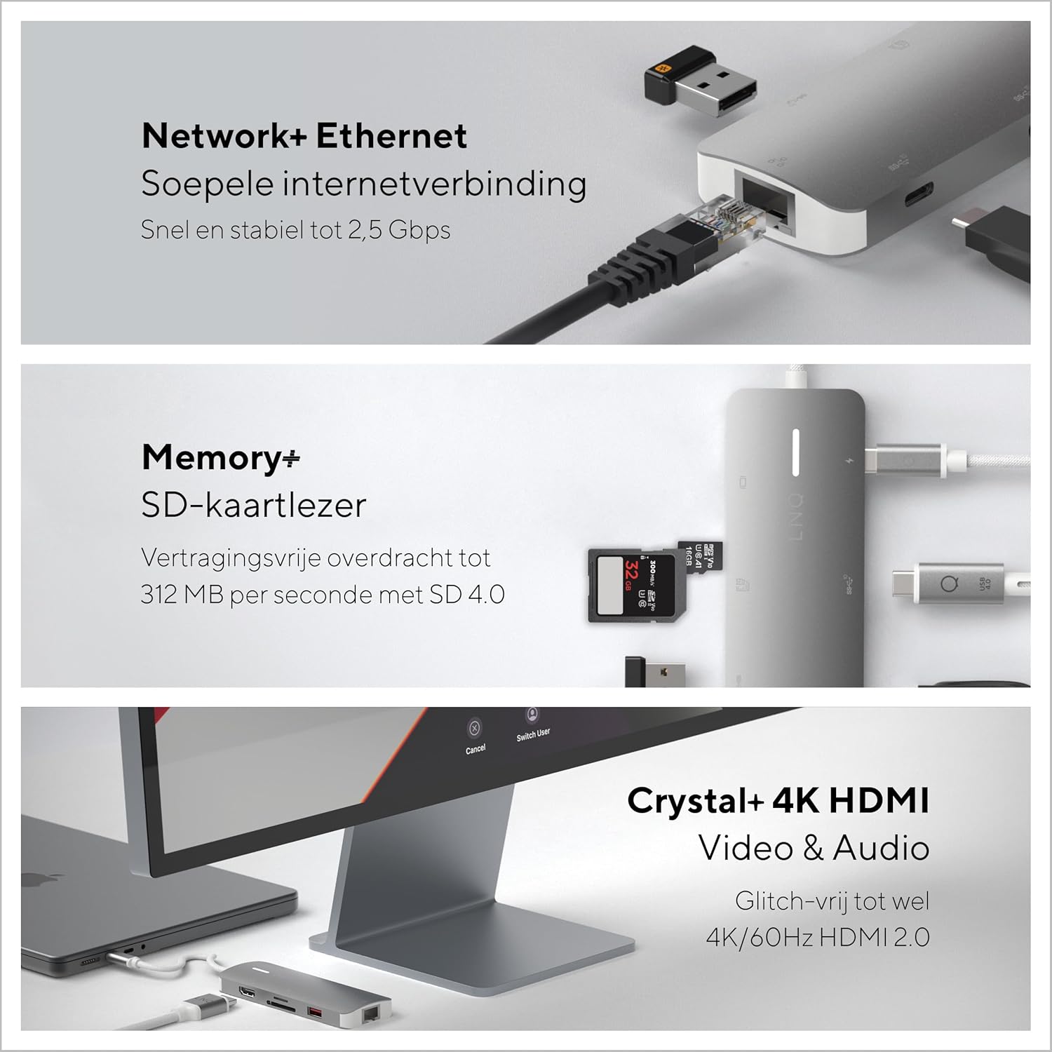 Linq - 8In1 Pro 140W Usb-C Multiport Hub