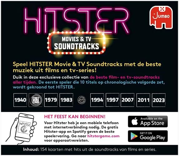 Jumbo Hitster Movies & TV Soundtracks Erweiterungsset, Party Game, Musikspiel, Actionspiel