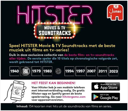 Jumbo Hitster Movies & TV Soundtracks Erweiterungsset, Party Game, Musikspiel, Actionspiel