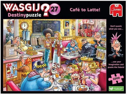 Wasgij Destiny 27 - du Petit Noir au café Latte ! - Café to Latte! - Puzzle Adulte - Puzzle Humoristique - Carton 100% Recyclé - 1000 pièces - Jumbo
