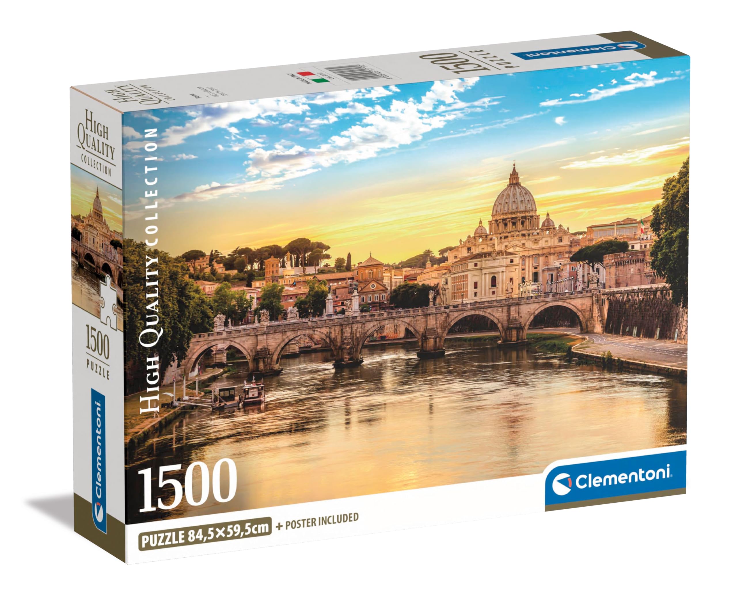 Clementoni Puzzel - Rome 1500 Stukjes - Puzzel Voor Volwassenen 14-99 Jaar, Italy, Colosseum, Gemaakt In Italië 31717