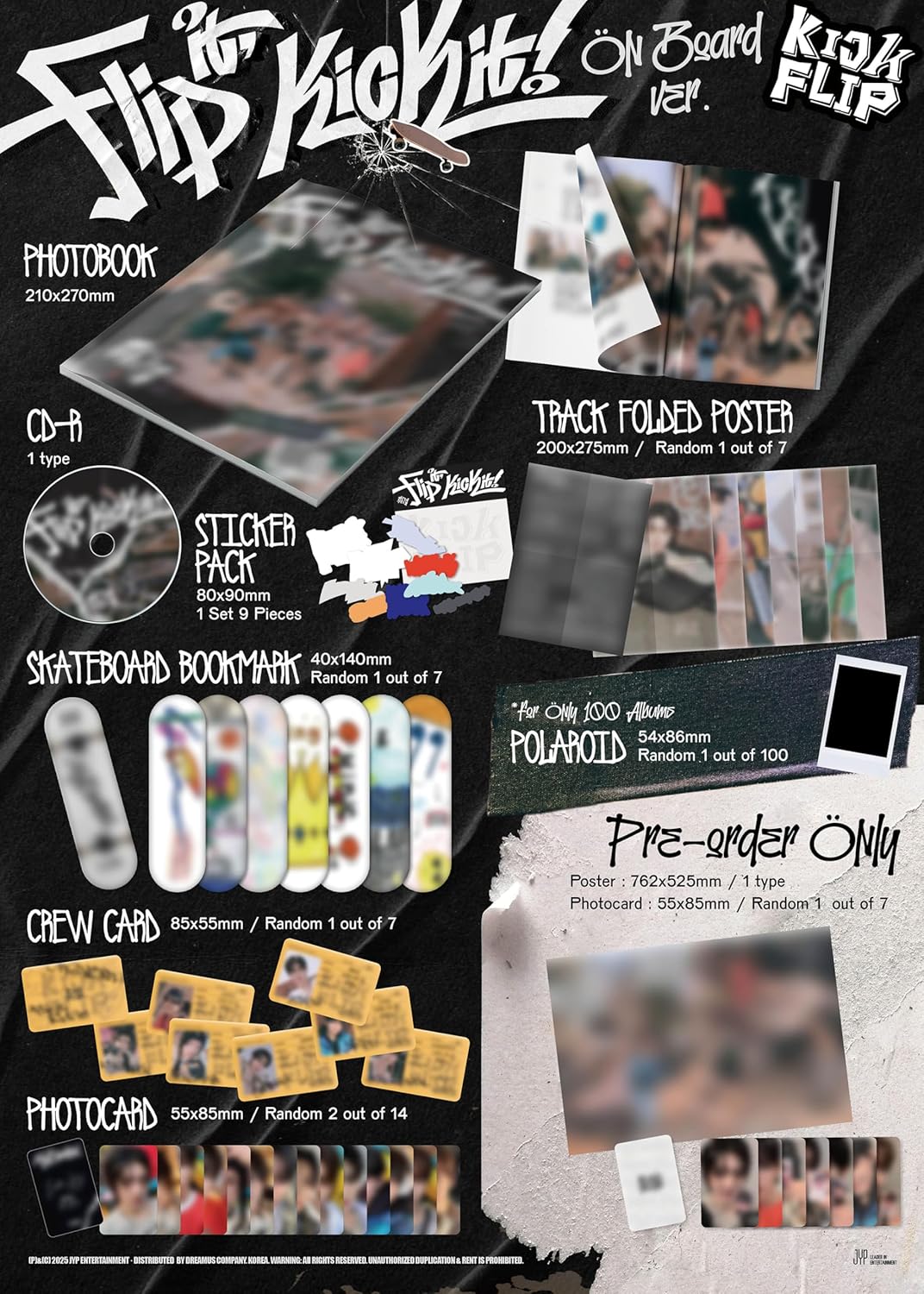 Flip It, Kick It! - incl. Photobook, Track Folded Poster, Sticker Pack, Skateboard Bookmark, Crew Card, 2 Photocards + Polaroid