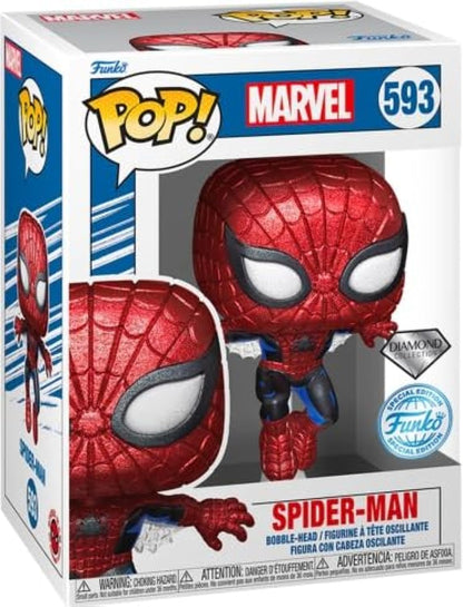 Funko 68371 Pop! Marvel: Beyond Amazing - Spider-man (Glitter Diamond Special Edition) #593