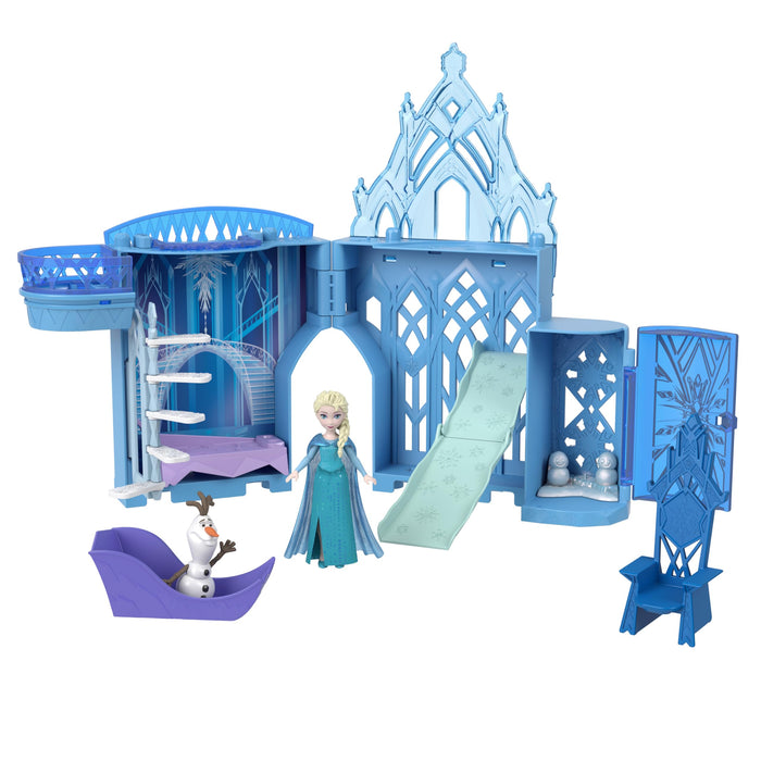 Mattel Disney Frozen Toys, Elsa Stackable Castle Doll House Playset with Small Doll and 8 Pieces, Inspired by the Disney Frozen Movies, Kids Travel Toys and Gifts, JDP23