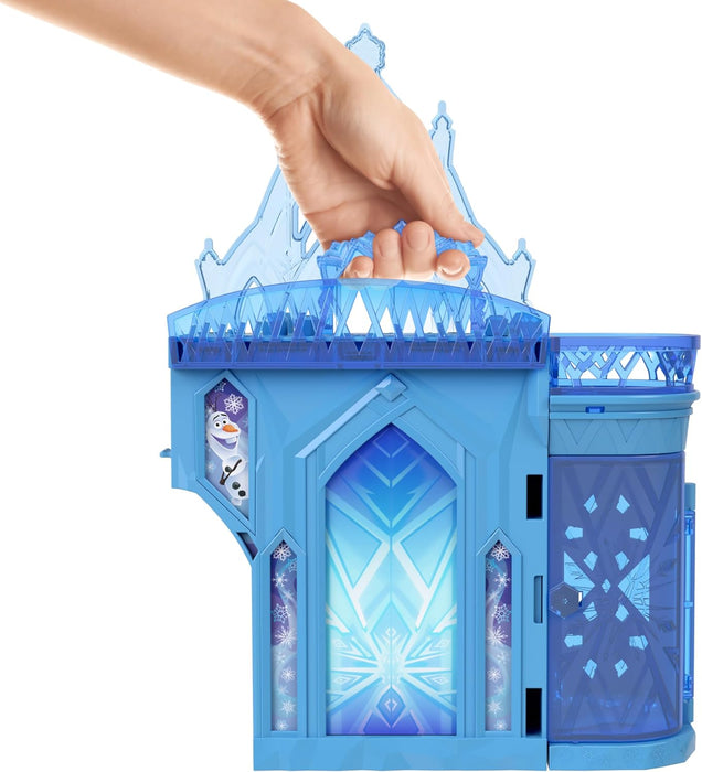 Mattel Disney Frozen Toys, Elsa Stackable Castle Doll House Playset with Small Doll and 8 Pieces, Inspired by the Disney Frozen Movies, Kids Travel Toys and Gifts, JDP23