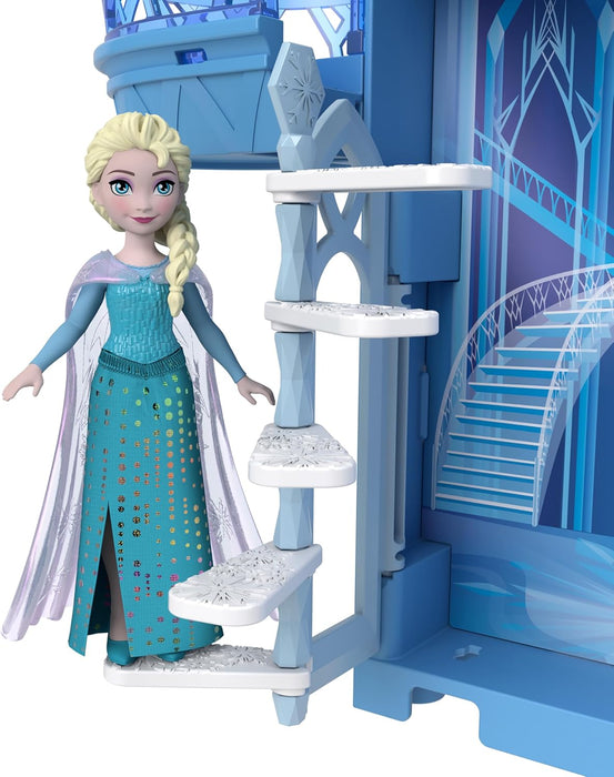 Mattel Disney Frozen Toys, Elsa Stackable Castle Doll House Playset with Small Doll and 8 Pieces, Inspired by the Disney Frozen Movies, Kids Travel Toys and Gifts, JDP23