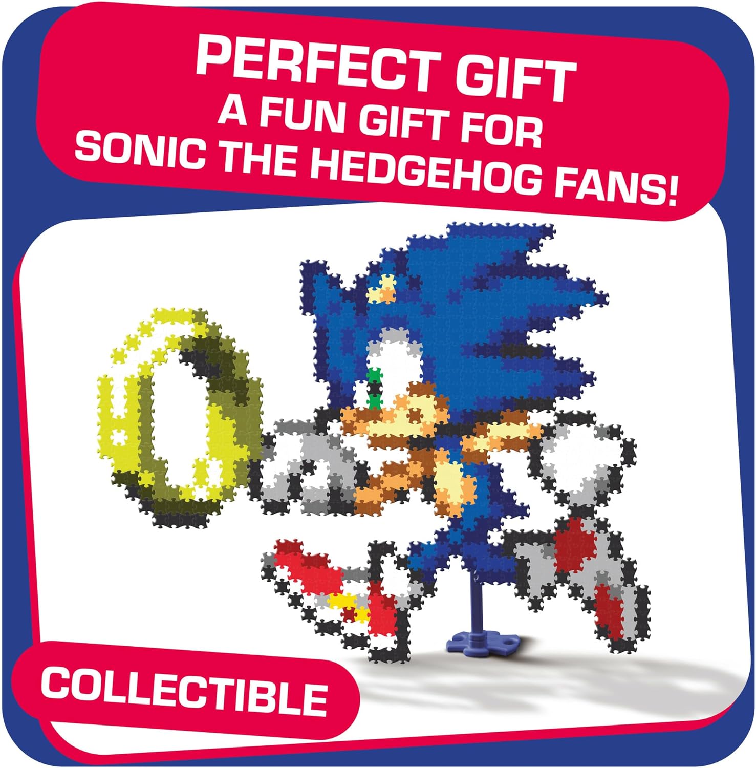 TOMY Jixelz® Remix Sonic The Hedgehog Craft Kit – Sonic & Ring – 700+ Pieces