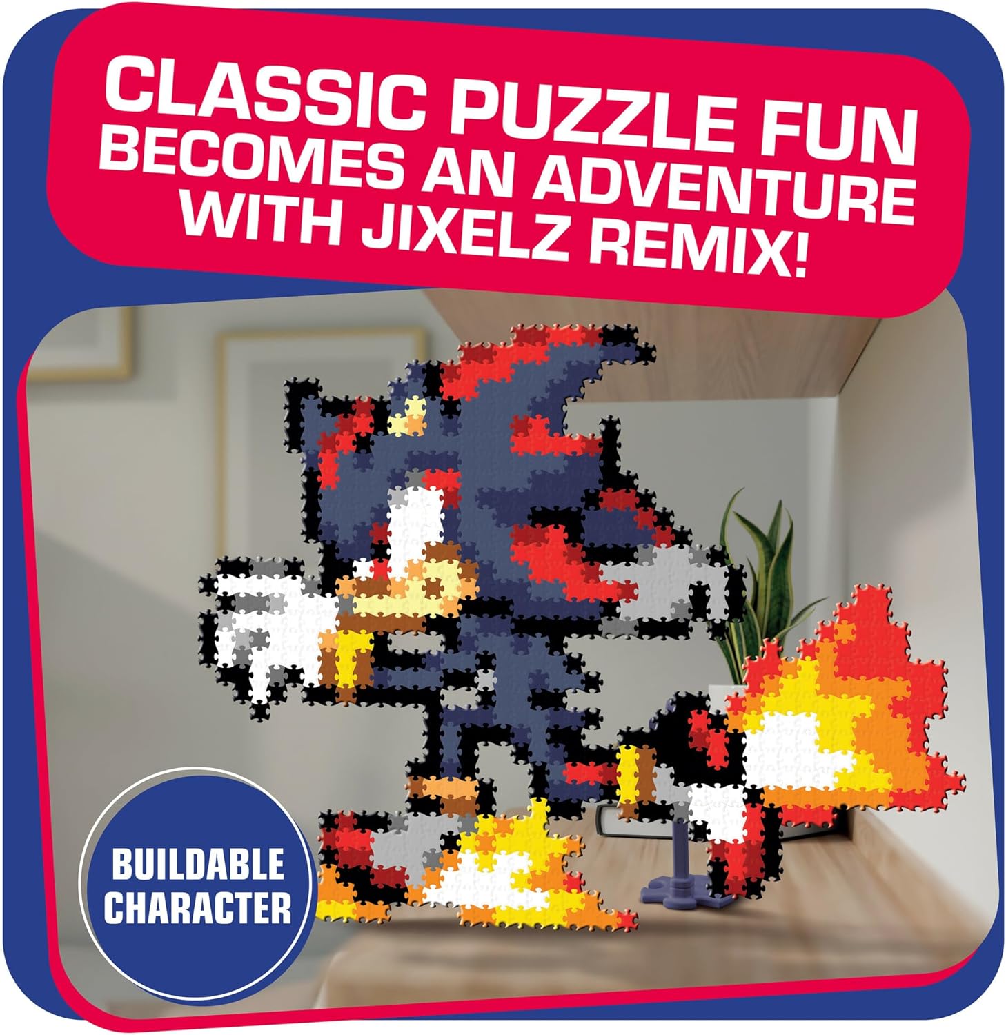 TOMY Jixelz® Remix Sonic The Hedgehog Craft Kit – Running Shadow – 700+ Pieces