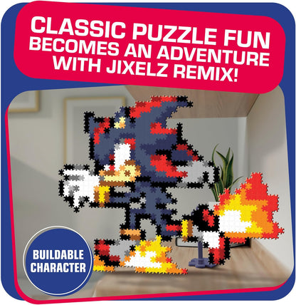 TOMY Jixelz® Remix Sonic The Hedgehog Craft Kit – Running Shadow – 700+ Pieces
