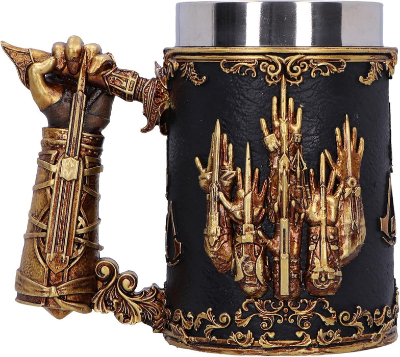 Nemesis Now Assassin's Creed Through The Ages Tankard 15.5cm, Resin, Black/Gold, Official Assassin's Creed Merchandise, Assassin’s Creed Beer Mug, Cast in The Finest Resin, Expertly Hand-Painted