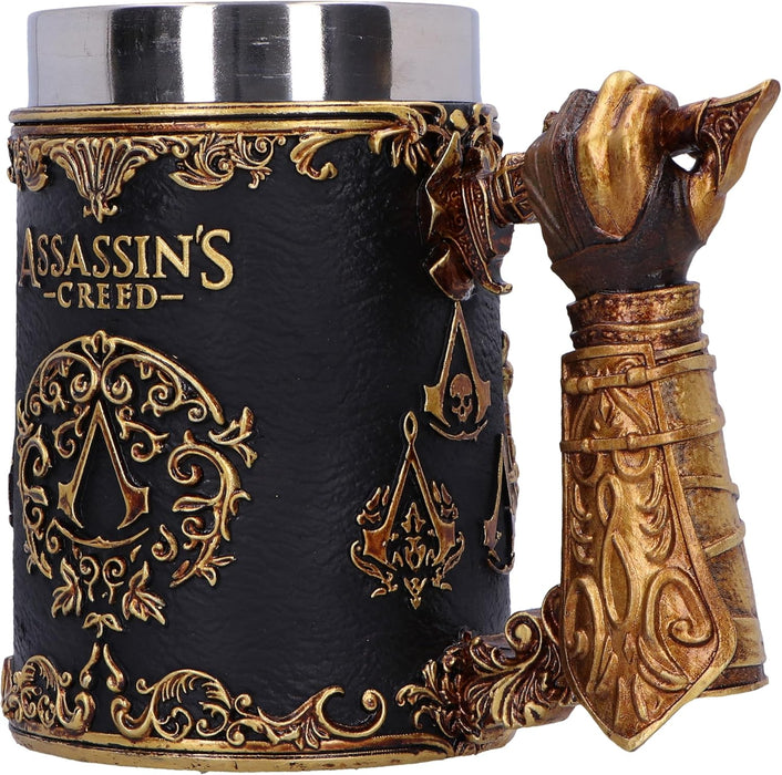 Nemesis Now Assassin's Creed Through The Ages Tankard 15.5cm, Resin, Black/Gold, Official Assassin's Creed Merchandise, Assassin’s Creed Beer Mug, Cast in The Finest Resin, Expertly Hand-Painted