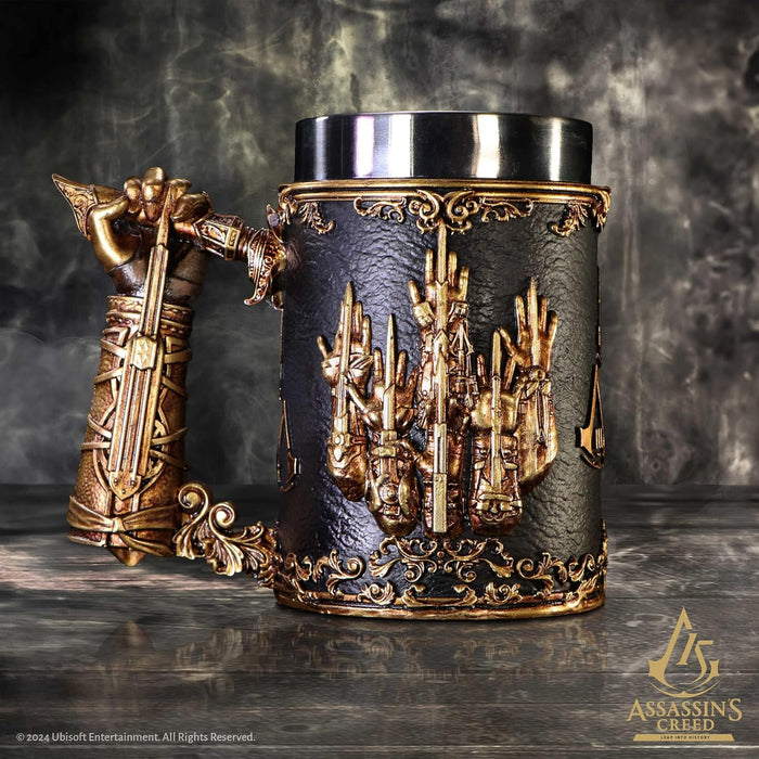 Nemesis Now Assassin's Creed Through The Ages Tankard 15.5cm, Resin, Black/Gold, Official Assassin's Creed Merchandise, Assassin’s Creed Beer Mug, Cast in The Finest Resin, Expertly Hand-Painted