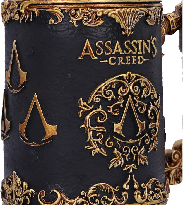 Nemesis Now Assassin's Creed Through The Ages Tankard 15.5cm, Resin, Black/Gold, Official Assassin's Creed Merchandise, Assassin’s Creed Beer Mug, Cast in The Finest Resin, Expertly Hand-Painted