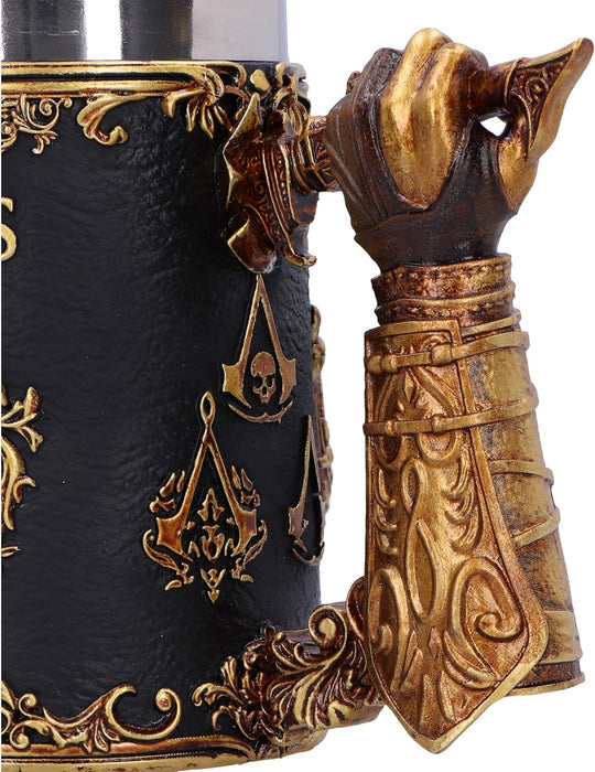 Nemesis Now Assassin's Creed Through The Ages Tankard 15.5cm, Resin, Black/Gold, Official Assassin's Creed Merchandise, Assassin’s Creed Beer Mug, Cast in The Finest Resin, Expertly Hand-Painted