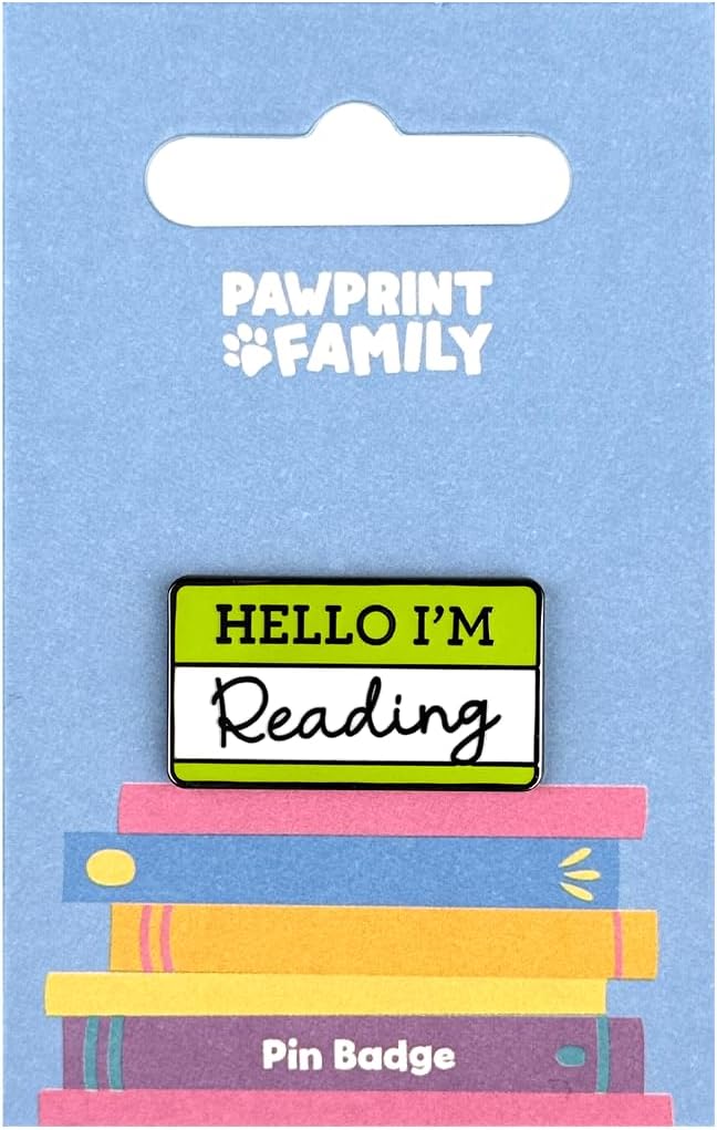 Pawprint Family Insignia esmaltada Hello I'm Reading, producto oficial del Día Mundial del Libro, talla única, Hierro