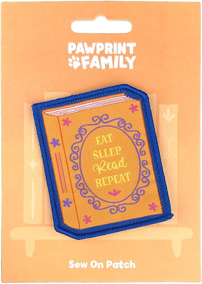 Pawprint Family | Eat, Sleep, Read, Repeat Sew on Patch | World Book Day Official Merchandise