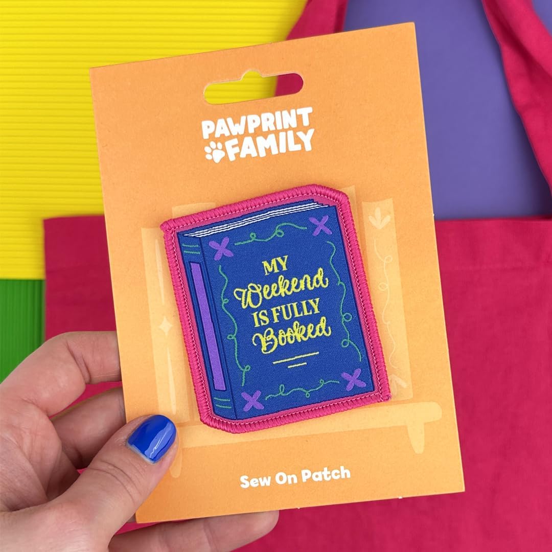 Pawprint Family | My Weekend is Fully Booked Sew on Patch | World Book Day Official Merchandise