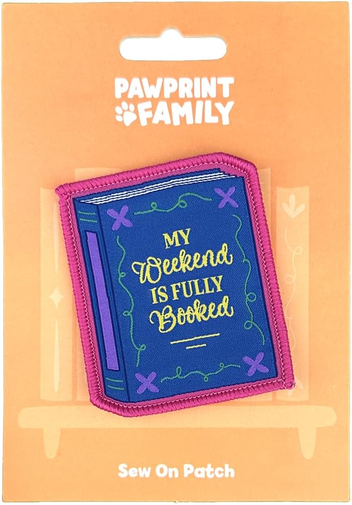 Pawprint Family | My Weekend is Fully Booked Sew on Patch | World Book Day Official Merchandise