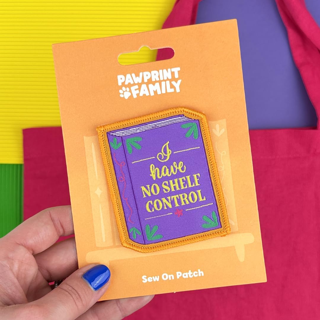 Pawprint Family | I Have No Shelf Control Sew on Patch | World Book Day Official Merchandise