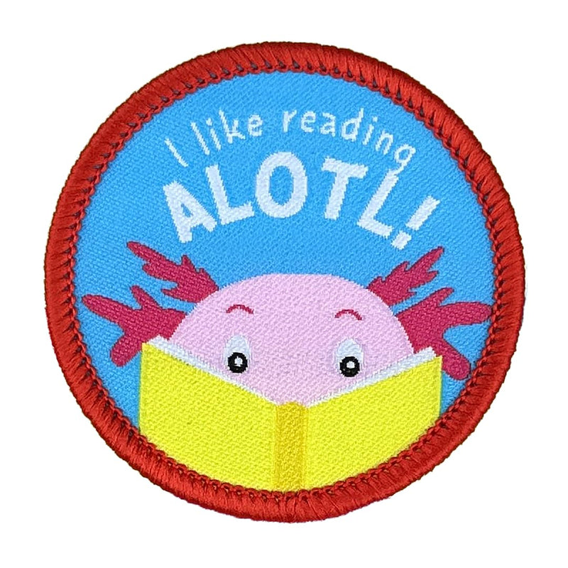 Pawprint Family | I Like Reading Alotl Sew on Patch | World Book Day Official Merchandise