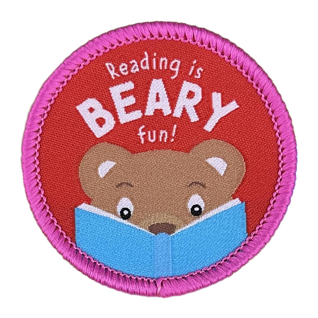 Pawprint Family | Reading is Beary Fun Sew on Patch | World Book Day Official Merchandise