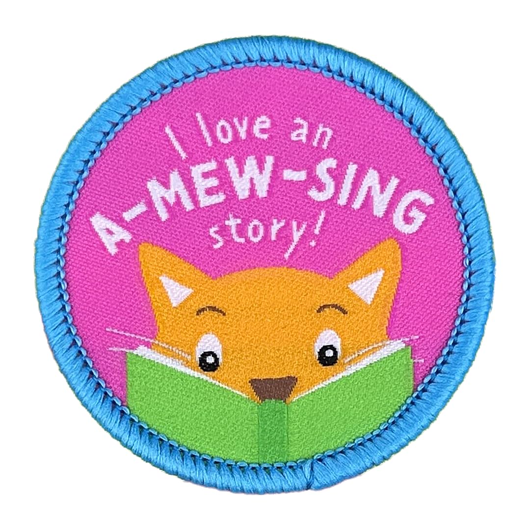Pawprint Family | I Love an A-mew-Sing Story Sew on Patch | World Book Day Official Merchandise