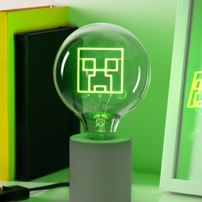 Paladone Minecraft Decorative LED Neon E27 Screw Bulb - Add to Any Edison Compatible Lamp, Officially Licensed Gaming Collectible Gift, for Bedrooms & Homes, Green