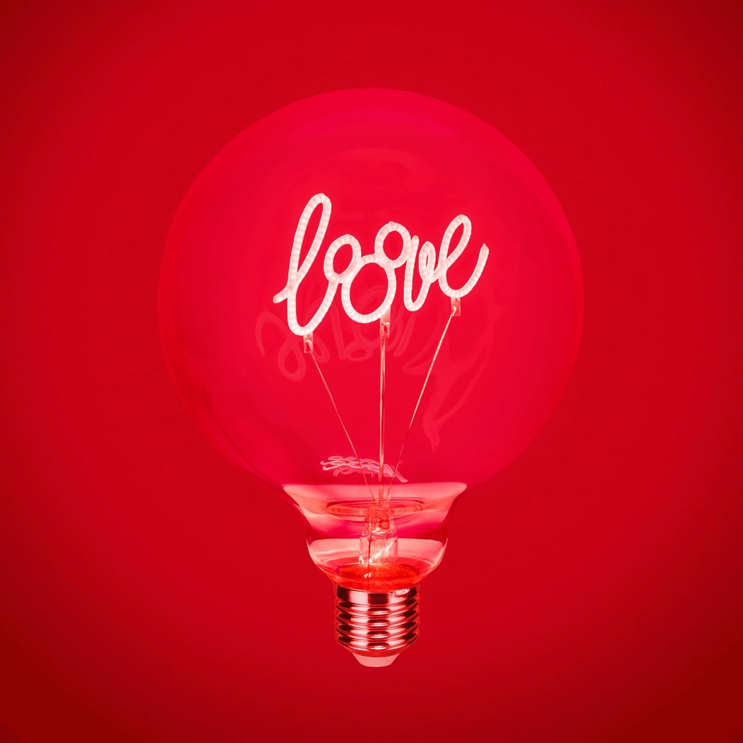 Paladone Mickey Mouse Love Decorative LED Neon E27 Screw Bulb - Add to Any Edison Compatible Lamp, Officially Licensed Disney Collectible Gift, for Bedrooms & Homes, Red