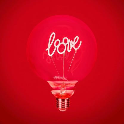 Paladone Mickey Mouse Love Decorative LED Neon E27 Screw Bulb - Add to Any Edison Compatible Lamp, Officially Licensed Disney Collectible Gift, for Bedrooms & Homes, Red