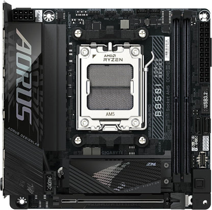 GIGABYTE B850I AORUS PRO Motherboard - AMD Ryzen 9000 Series CPUs, 8+2+1 Phases Digital VRM, up to 8400MHz DDR5 (OC), 1xPCIe 5.0 + 1xPCIe 4.0 M.2, 2.5LAN, WIFI 7, USB 3.2 Gen 2