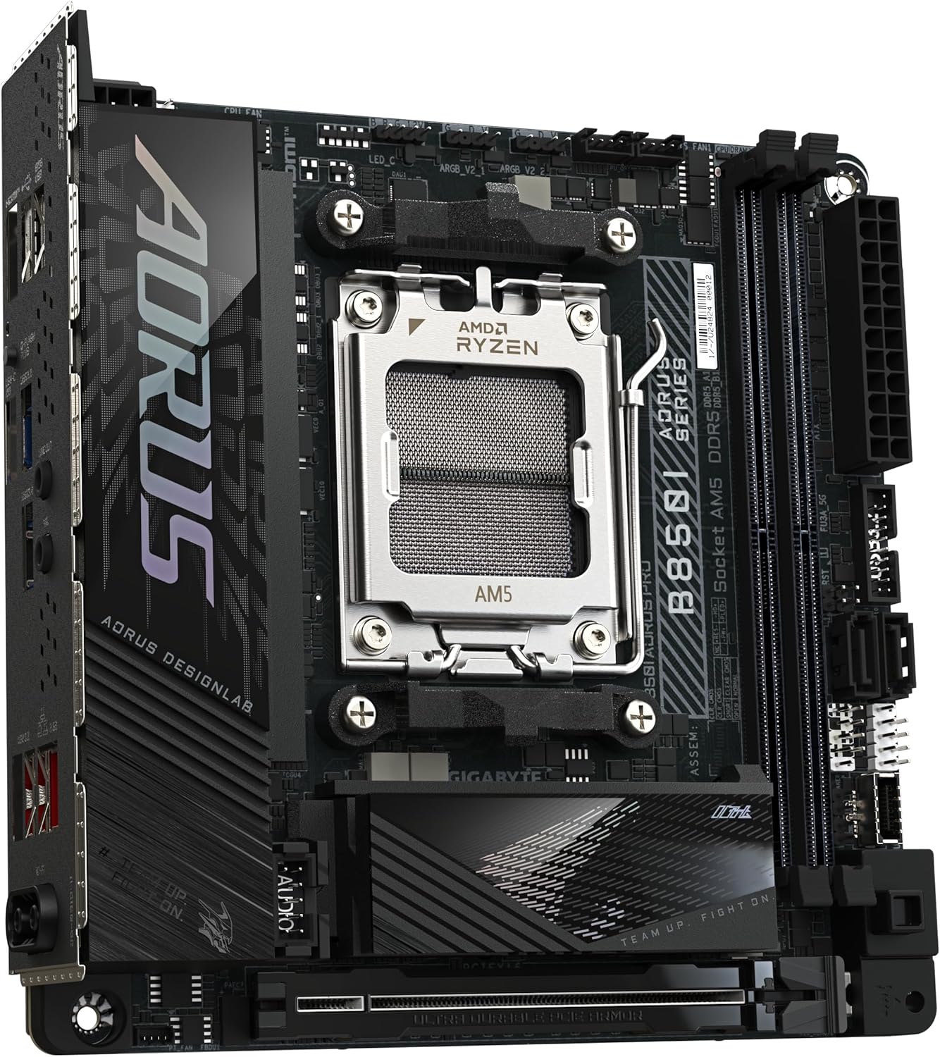 GIGABYTE B850I AORUS PRO Motherboard - AMD Ryzen 9000 Series CPUs, 8+2+1 Phases Digital VRM, up to 8400MHz DDR5 (OC), 1xPCIe 5.0 + 1xPCIe 4.0 M.2, 2.5LAN, WIFI 7, USB 3.2 Gen 2