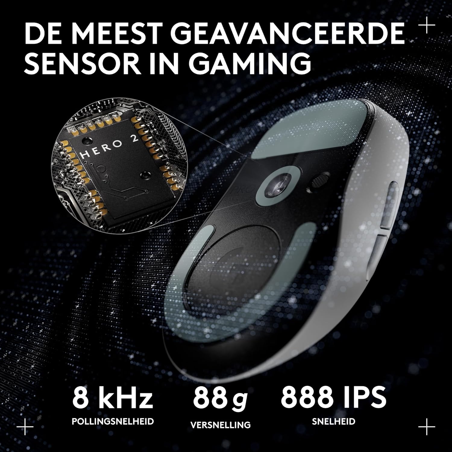 Logitech G PRO X SUPERLIGHT 2 DEX draadloze gamingmuis, 60g Pro-Grade rechtshandige muis met 5 programmeerbare knoppen, opladen via USB-C, 44K DPI sensor, tot 8 kHz polling voor PC/Mac - Wit