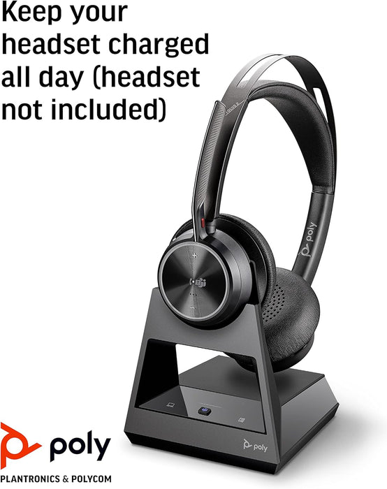 Plantronics Poly - Voyager Office Base () - Compatible with Voyager Focus 2 and Voyager 4300 UC Series Headsets (Sold Separately) - Connect to PC/Mac, Deskphone, & Cell Phone - Teams Version