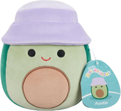Squishmallows Original 7.5-Inch Austin the Green Avocado with Bucket Hat