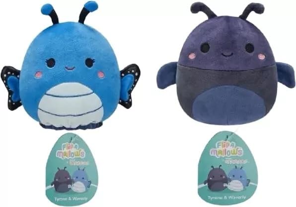 Squishmallows Flip-A-Mallows 5-Inch, Kellytoy Plush, Tyrone & Waverly
