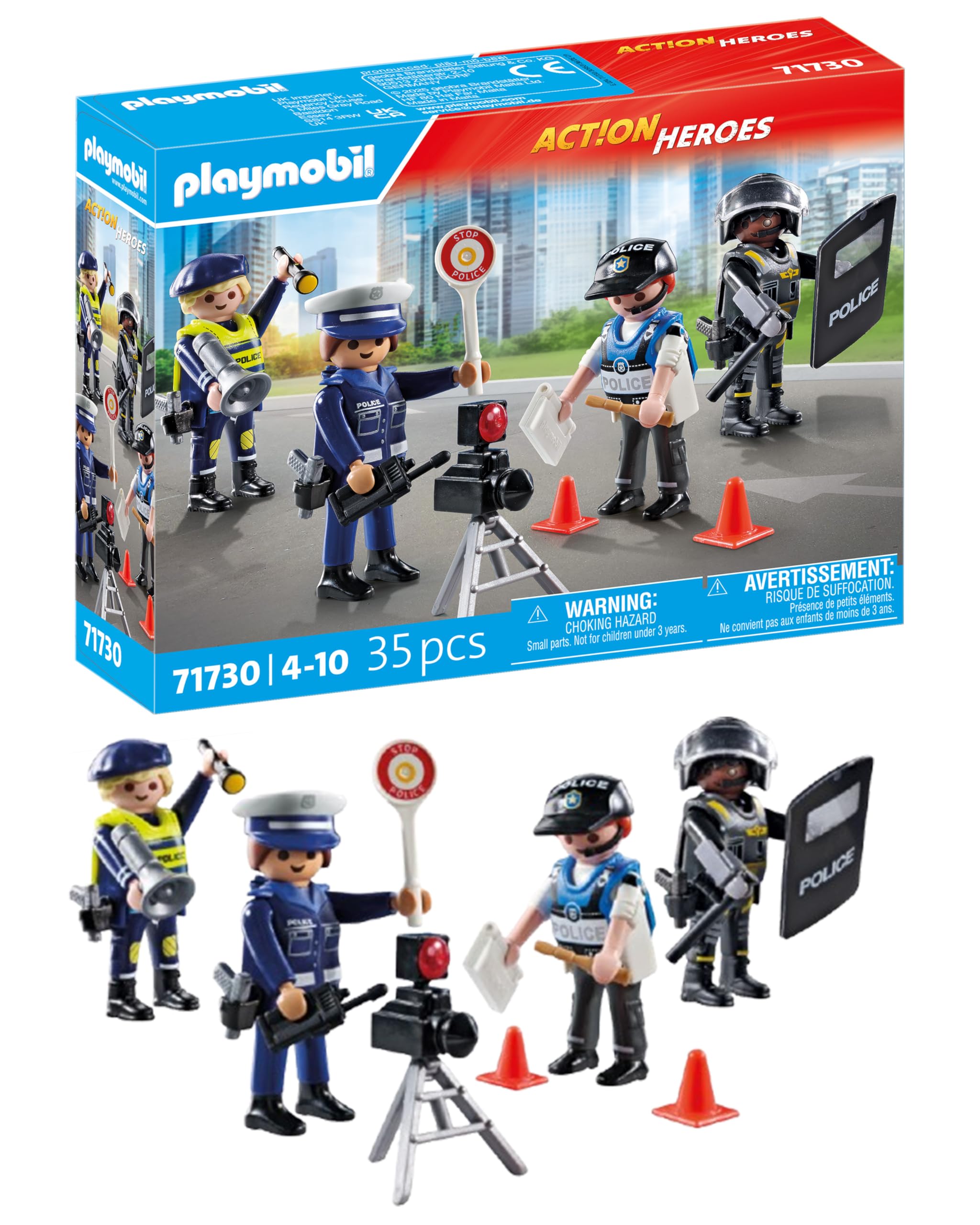 PLAYMOBIL | Action Heroes | Politie figuren set | Speelfiguren | Politiefiguur | Speelgoed voor kinderen vanaf 4 jaar | 71730