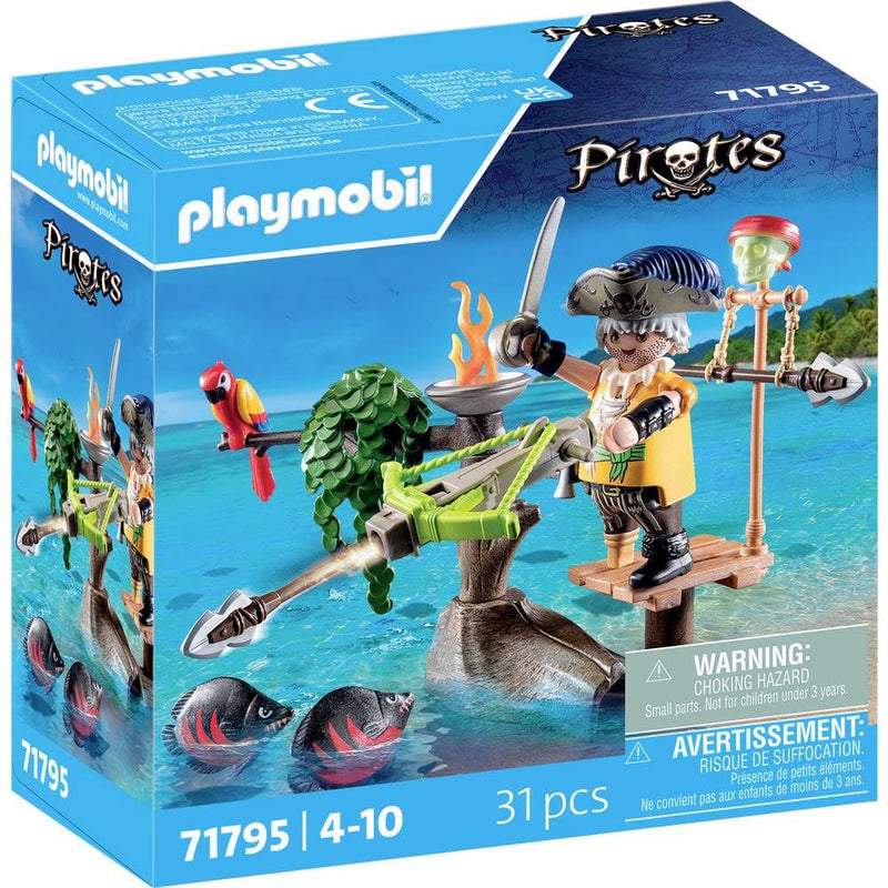 PLAYMOBIL 71795 Pirate avec arbalete et poissons a viser, Les pirates, 31 pieces, Des 4 ans