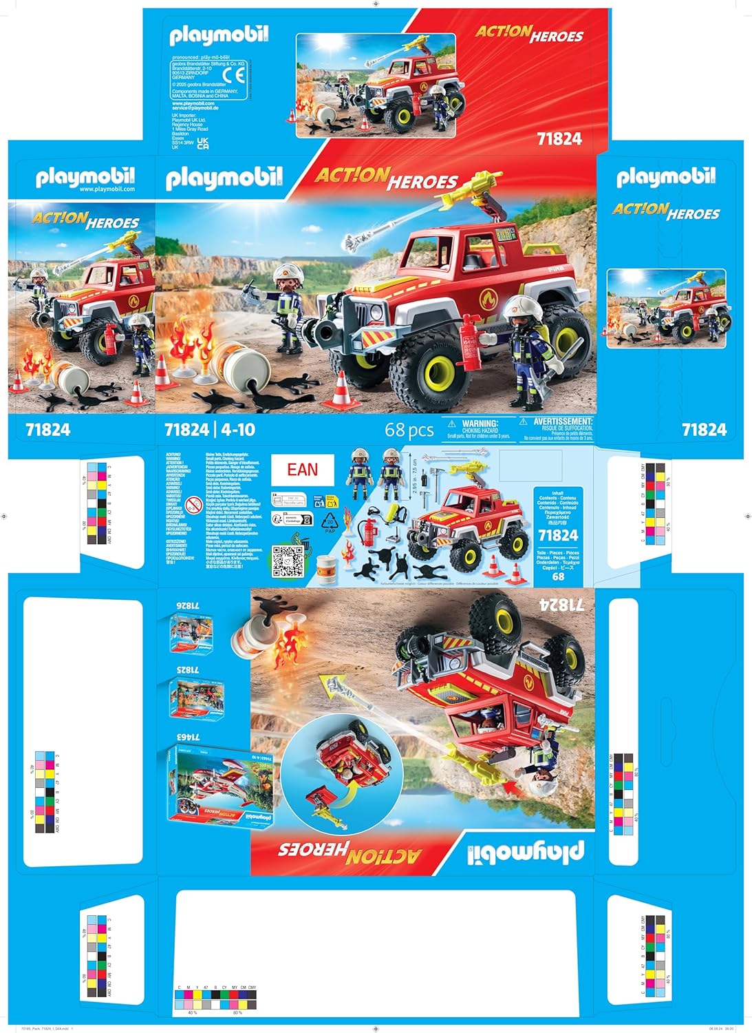 PLAYMOBIL | Action Heroes | Brandweertruck | Brandweerauto | Speelgoedauto | Speelgoed voor kinderen vanaf 4 jaar | 71824