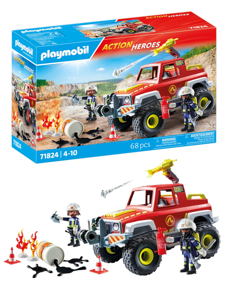 PLAYMOBIL | Action Heroes | Brandweertruck | Brandweerauto | Speelgoedauto | Speelgoed voor kinderen vanaf 4 jaar | 71824