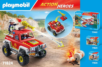 PLAYMOBIL | Action Heroes | Brandweertruck | Brandweerauto | Speelgoedauto | Speelgoed voor kinderen vanaf 4 jaar | 71824