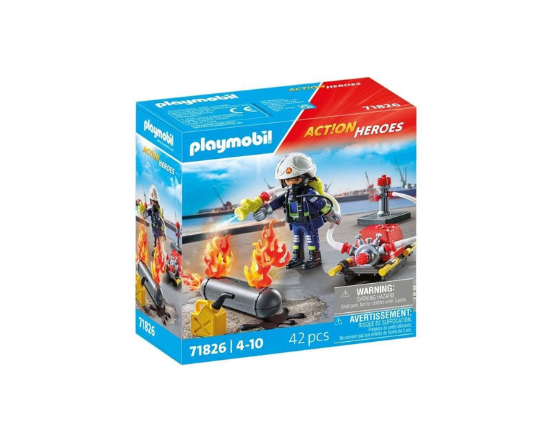 Firefighter With Water Pump