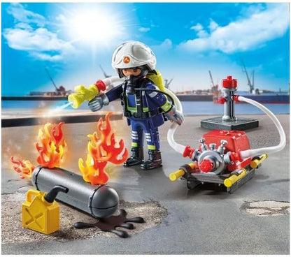 Firefighter With Water Pump
