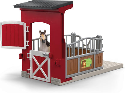 schleich 42724 Ponybox mit Mustang Stute, ab 3 Jahren, FARM WORLD - Spielset, 19 Teile