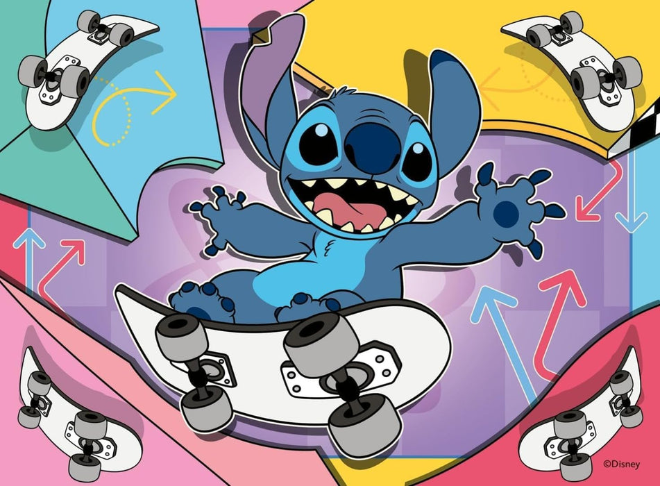 Ravensburger - 2D-puzzel voor kinderen, 4-in-box-12/16/20/24 stukjes, Disney Stitch, 12004106