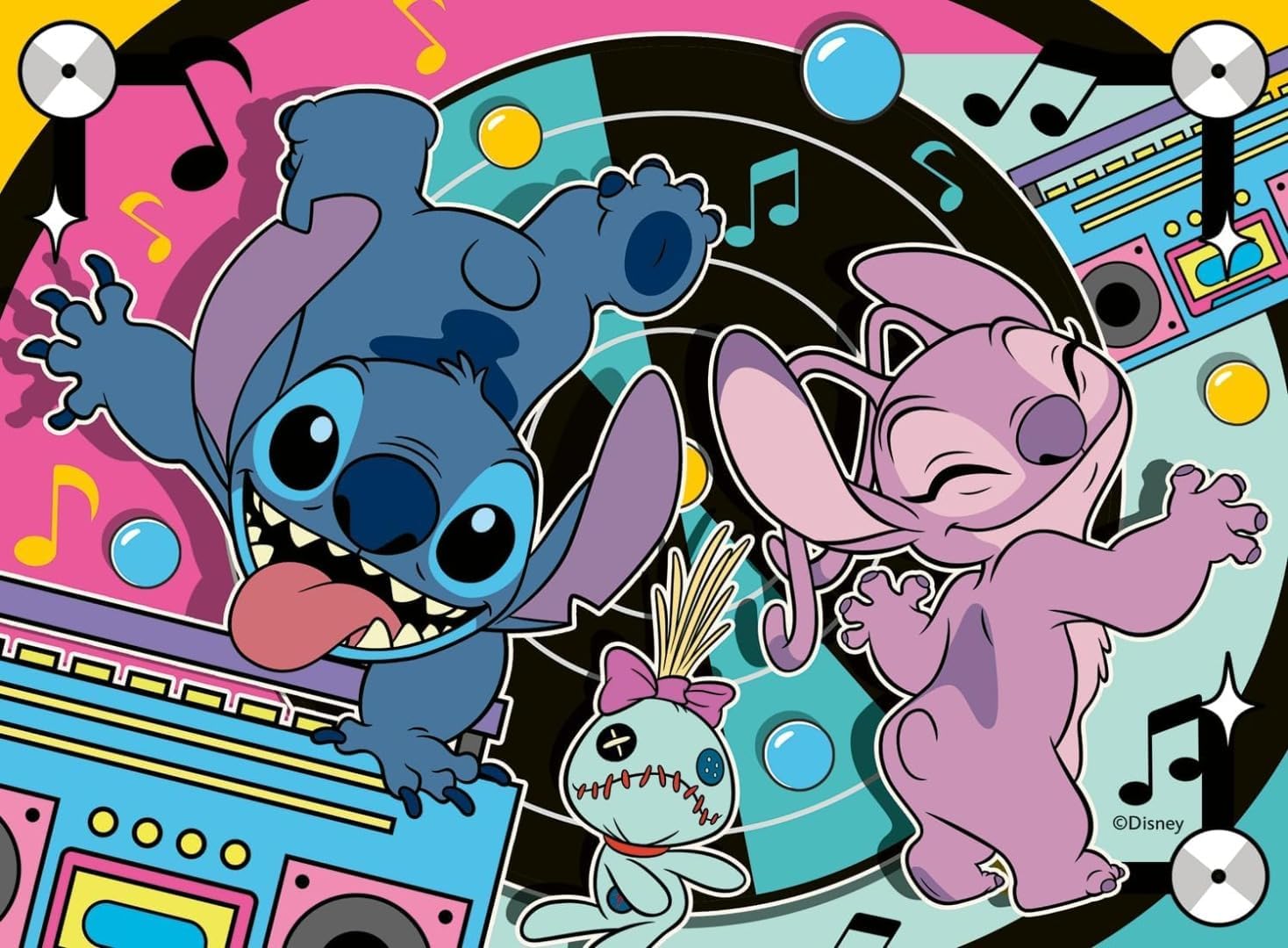 Ravensburger Disney Stitch Toys and Gifts - 4 in a Box Jigsaw Puzzles for Kids Age 3 Years Up - 12, 16, 20, 24 piece - 2025 Edition