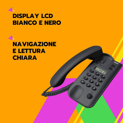 SAIET Telefono Fisso, Display, Grigio
