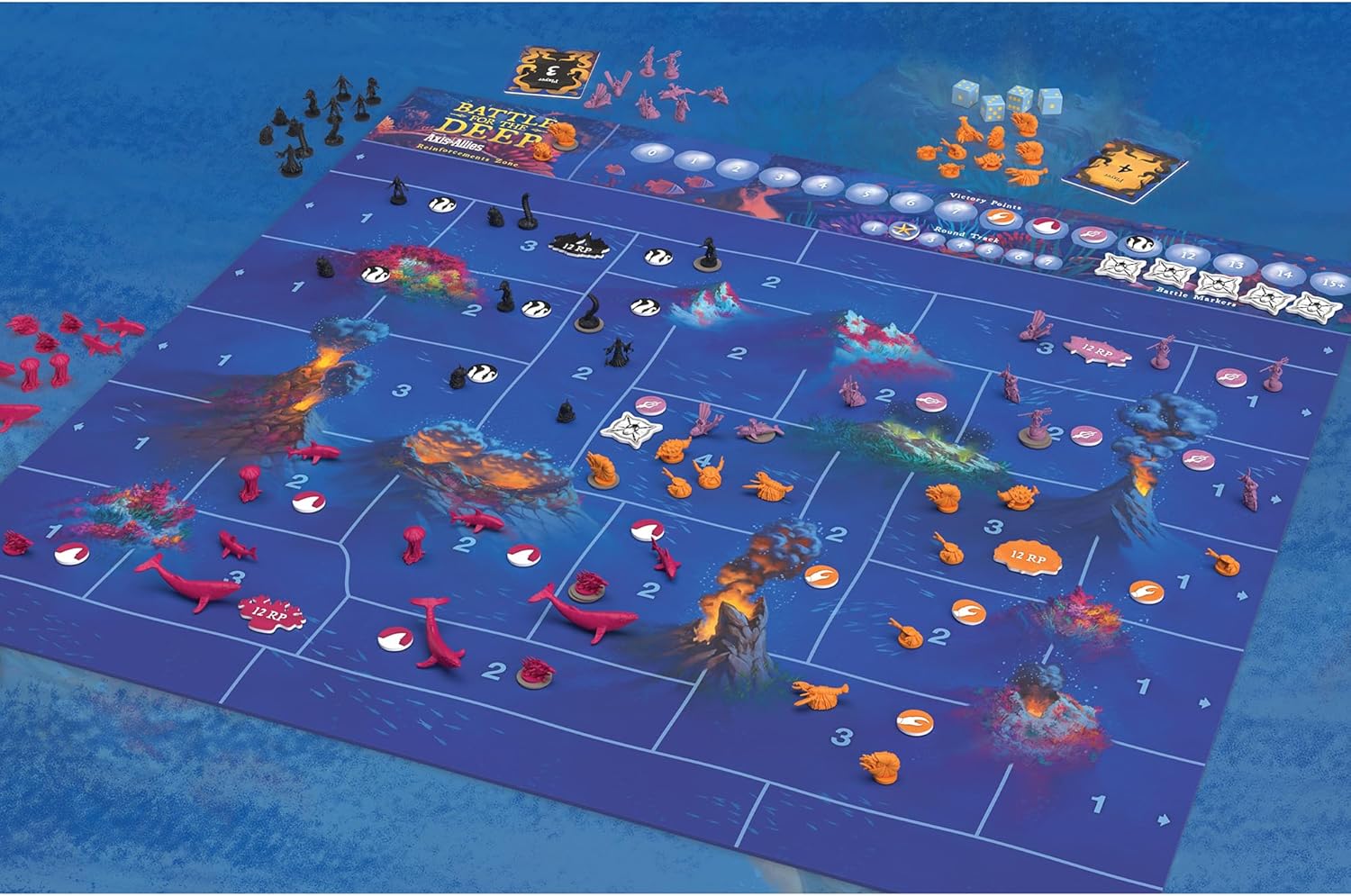 Renegade Games: Battle for The Deep - Powered by Axis & Allies, Board Game, Underwater Setting, Aquatic Factions, 2v2, Ages 14+, 2-4 Players, 90 Min