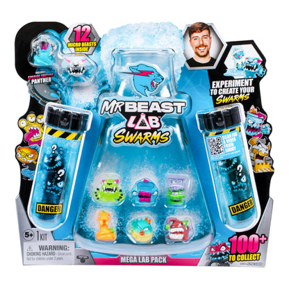 MrBeast Lab Swarms Mega Lab 12 Pk Vipermite - Experiment by Adding Water, Shaking The Test Tube & Revealing 12pk of 1" MrBeast Collectible Characters, 100+ to Collect, includes Special Edition Panther