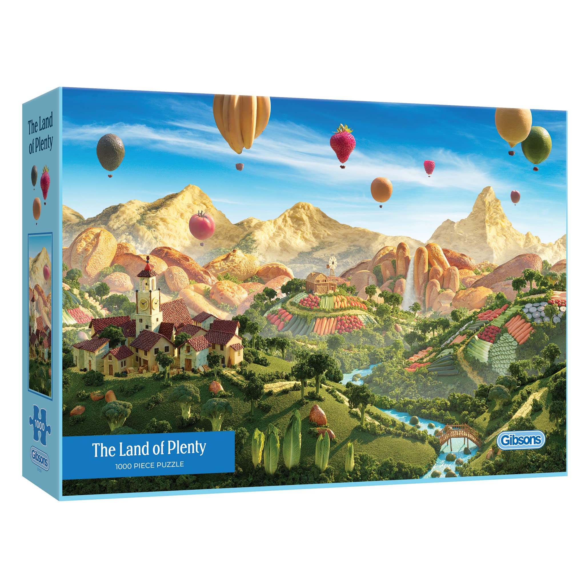 The Land of Plenty 1000 Piece Jigsaw Puzzle | Food Jigsaw | Sustainable Puzzle for Adults | Foodscape | Premium 100% Recycled Board | Great Gift for Adults | Gibsons Games