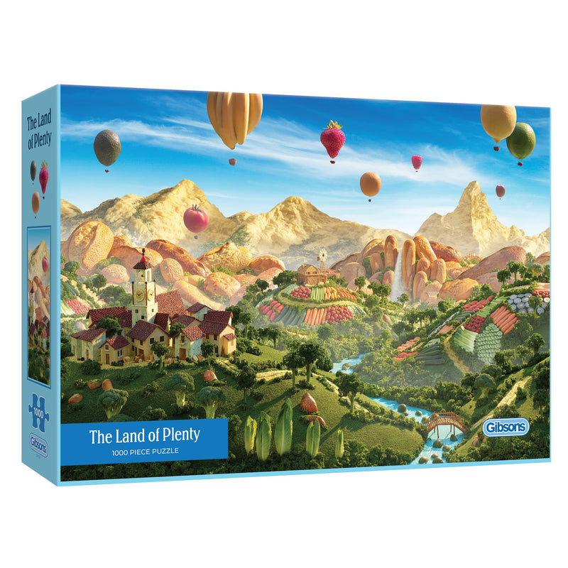 The Land of Plenty 1000 Piece Jigsaw Puzzle | Food Jigsaw | Sustainable Puzzle for Adults | Foodscape | Premium 100% Recycled Board | Great Gift for Adults | Gibsons Games